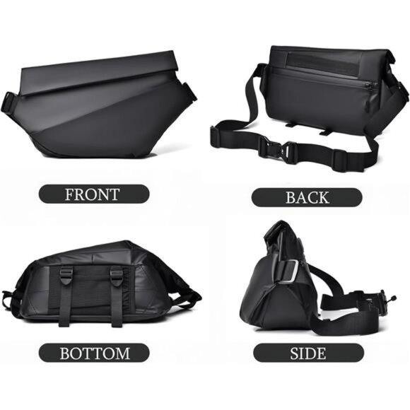 Expandable sling bag crossbody backpack waterproof anti theft chest shoulder bag - Picture 4 of 7